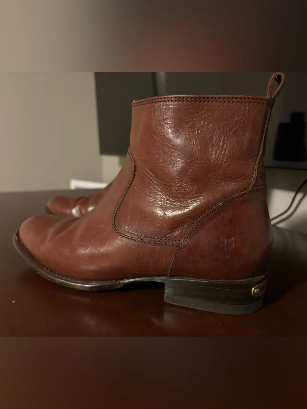 Women’s Brown Leather Frye Ankle Boots